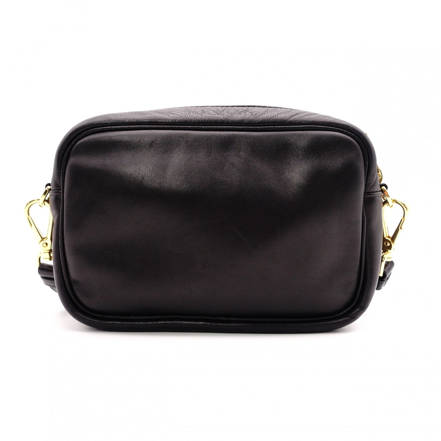 PRADA Ribbon Shoulder Bag, Leather, Black and Red with Gold Hardware