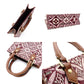 LOUIS VUITTON Petite Sac Plat Monogram Jacquard Handbag 2-Way Shoulder Bag Bordeaux × Brown 7-12-363