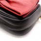 PRADA Ribbon Shoulder Bag, Leather, Black and Red with Gold Hardware