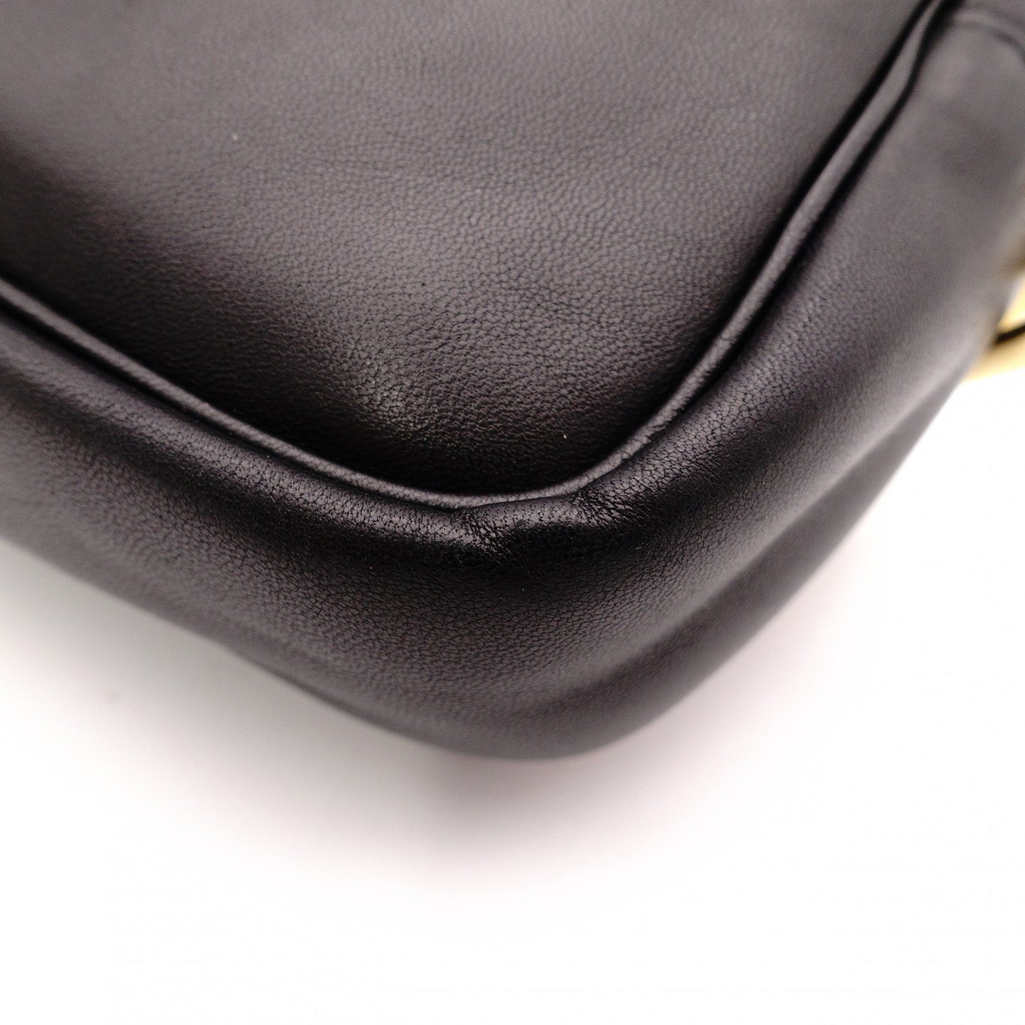 PRADA Ribbon Shoulder Bag, Leather, Black and Red with Gold Hardware