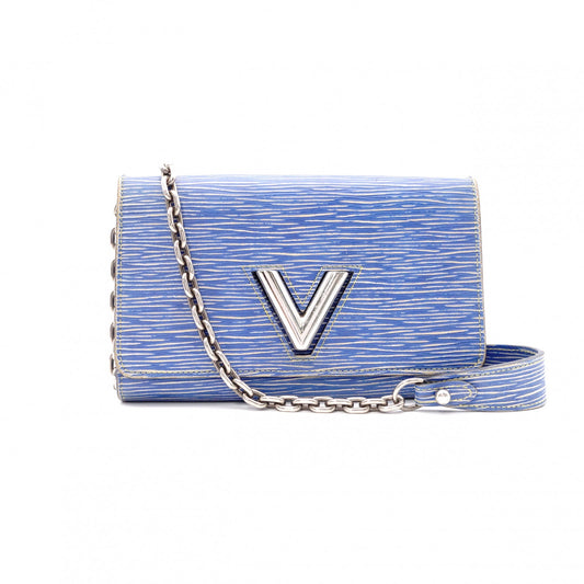 LOUIS VUITTON Portofolio Twist Epi Shoulder Bag, Leather, Blue, Crossbody
