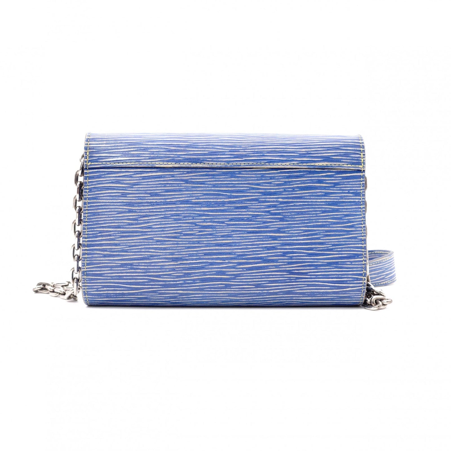 LOUIS VUITTON Portofolio Twist Epi Shoulder Bag, Leather, Blue, Crossbody