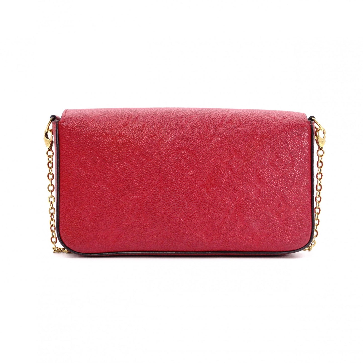 LOUIS VUITTON Pochette Félicie Monogram Anplant Shoulder Bag, Leather, Red
