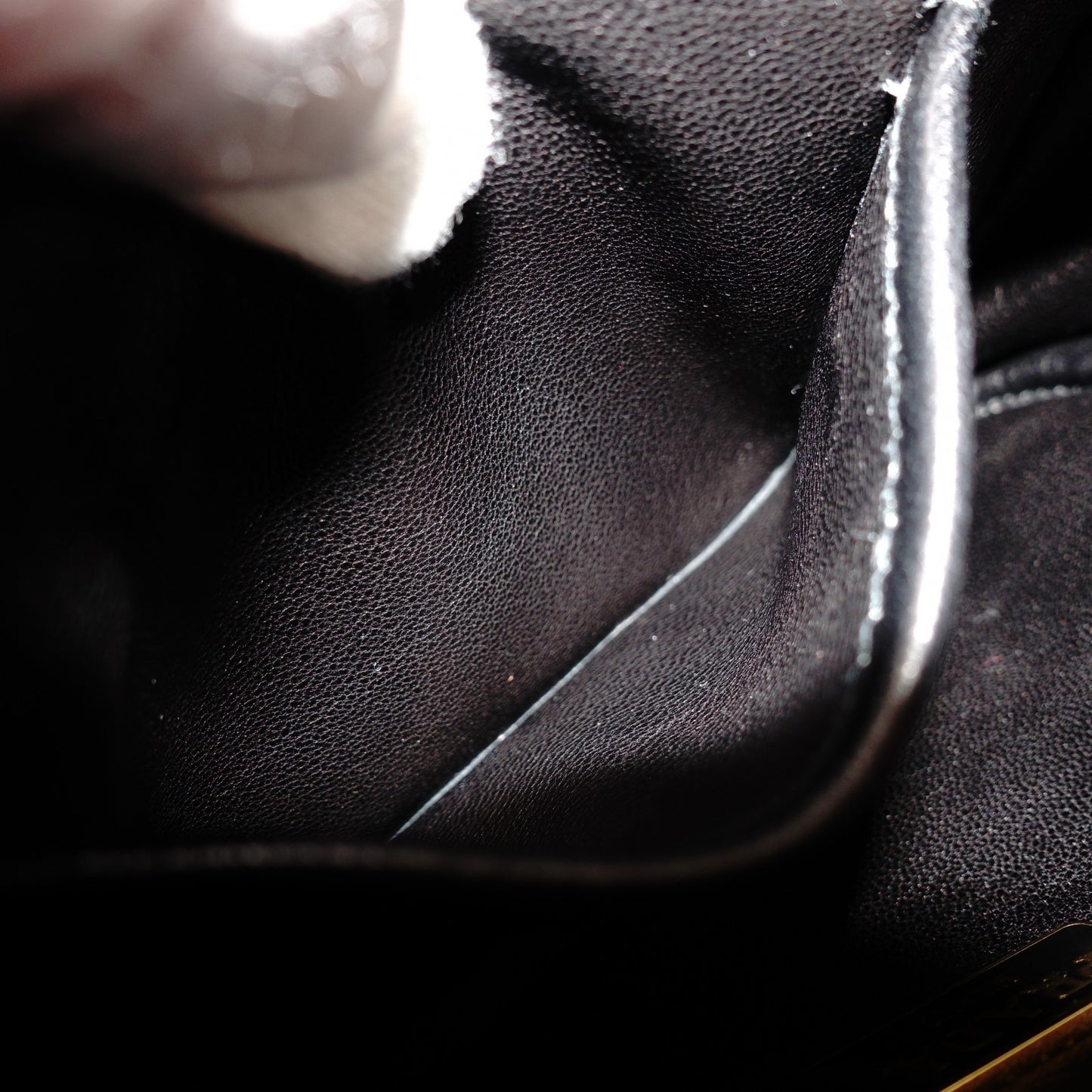 PRADA Ribbon Shoulder Bag, Leather, Black and Red with Gold Hardware