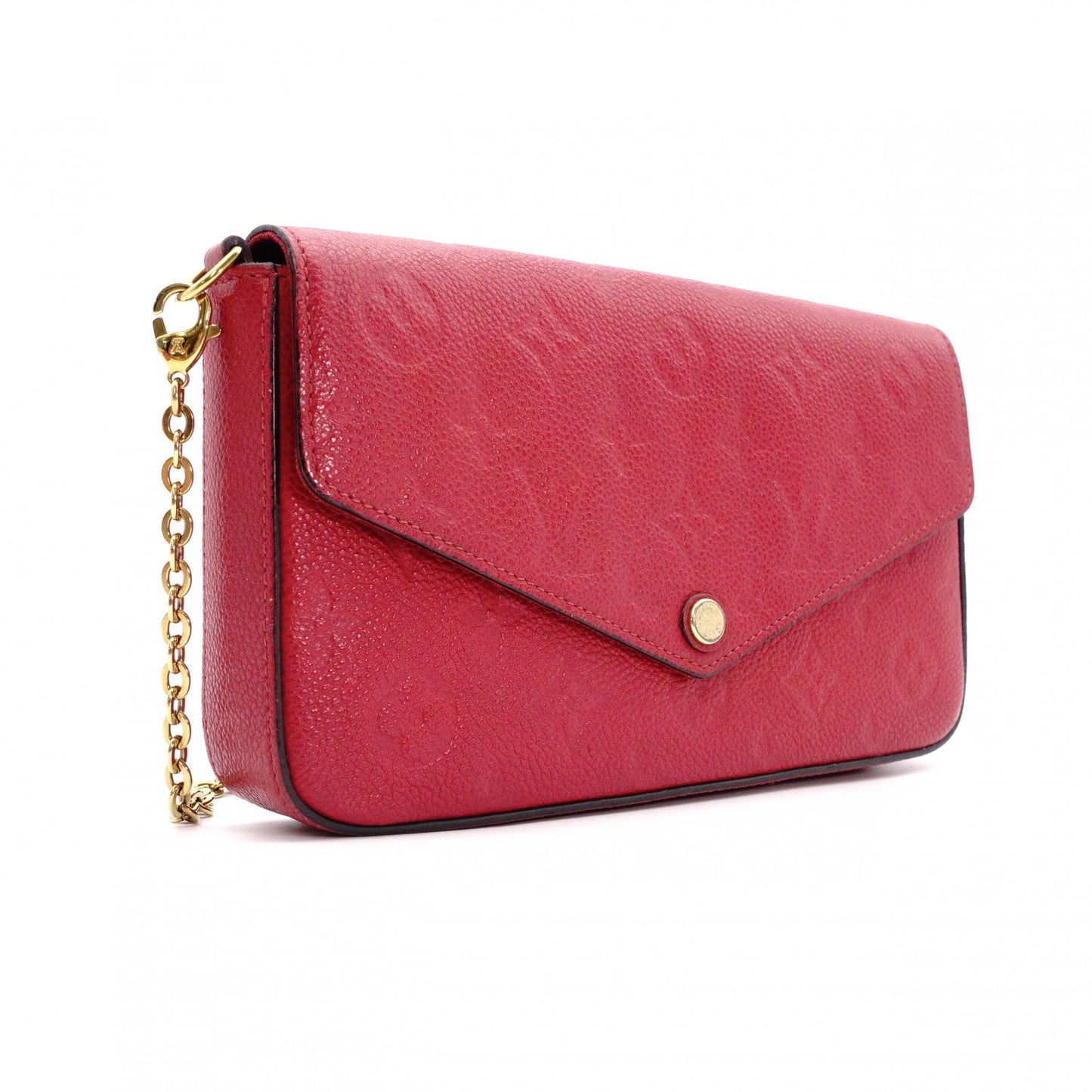 LOUIS VUITTON Pochette Félicie Monogram Anplant Shoulder Bag, Leather, Red