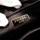 PRADA Ribbon Shoulder Bag, Leather, Black and Red with Gold Hardware
