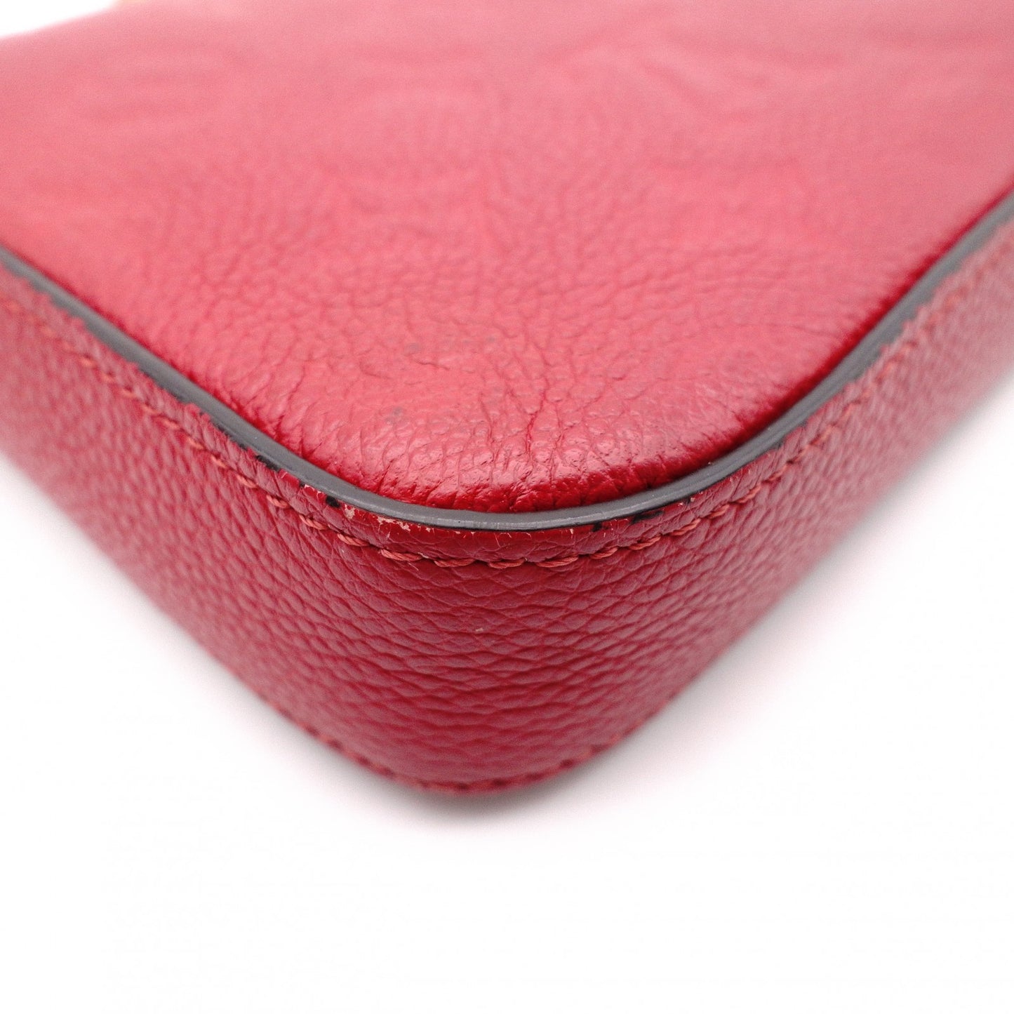 LOUIS VUITTON Pochette Félicie Monogram Anplant Shoulder Bag, Leather, Red