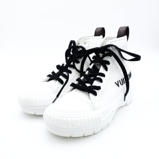 LOUIS VUITTON LV Squad Line High-Top Sneakers EU 37 Women's White × Black Leather 7-11-116