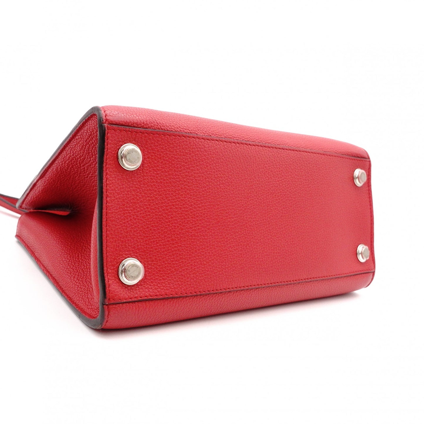 LOUIS VUITTON City Steamer PM Handbag, Leather, Red, 2-Way Shoulder Bag