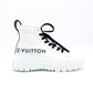 LOUIS VUITTON LV Squad Line High-Top Sneakers EU 37 Women's White × Black Leather 7-11-116