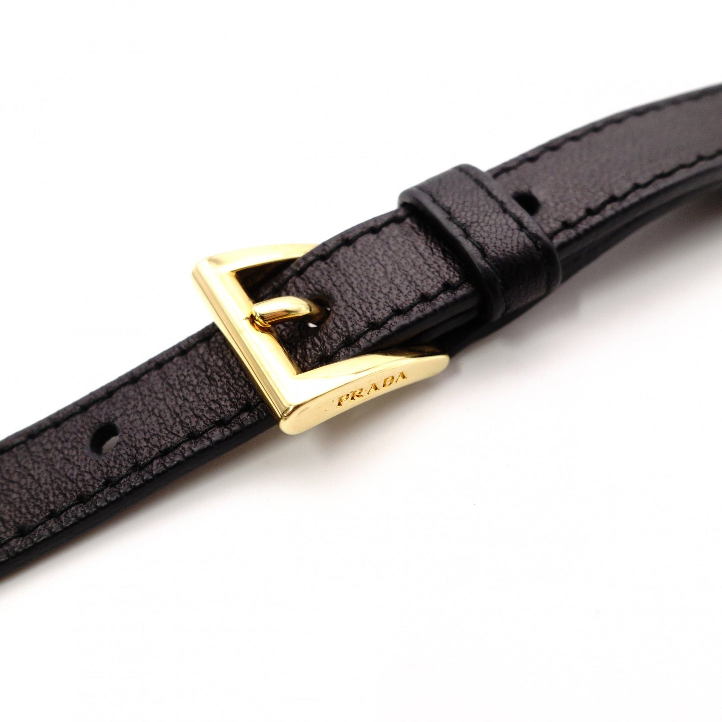 PRADA Ribbon Shoulder Bag, Leather, Black and Red with Gold Hardware