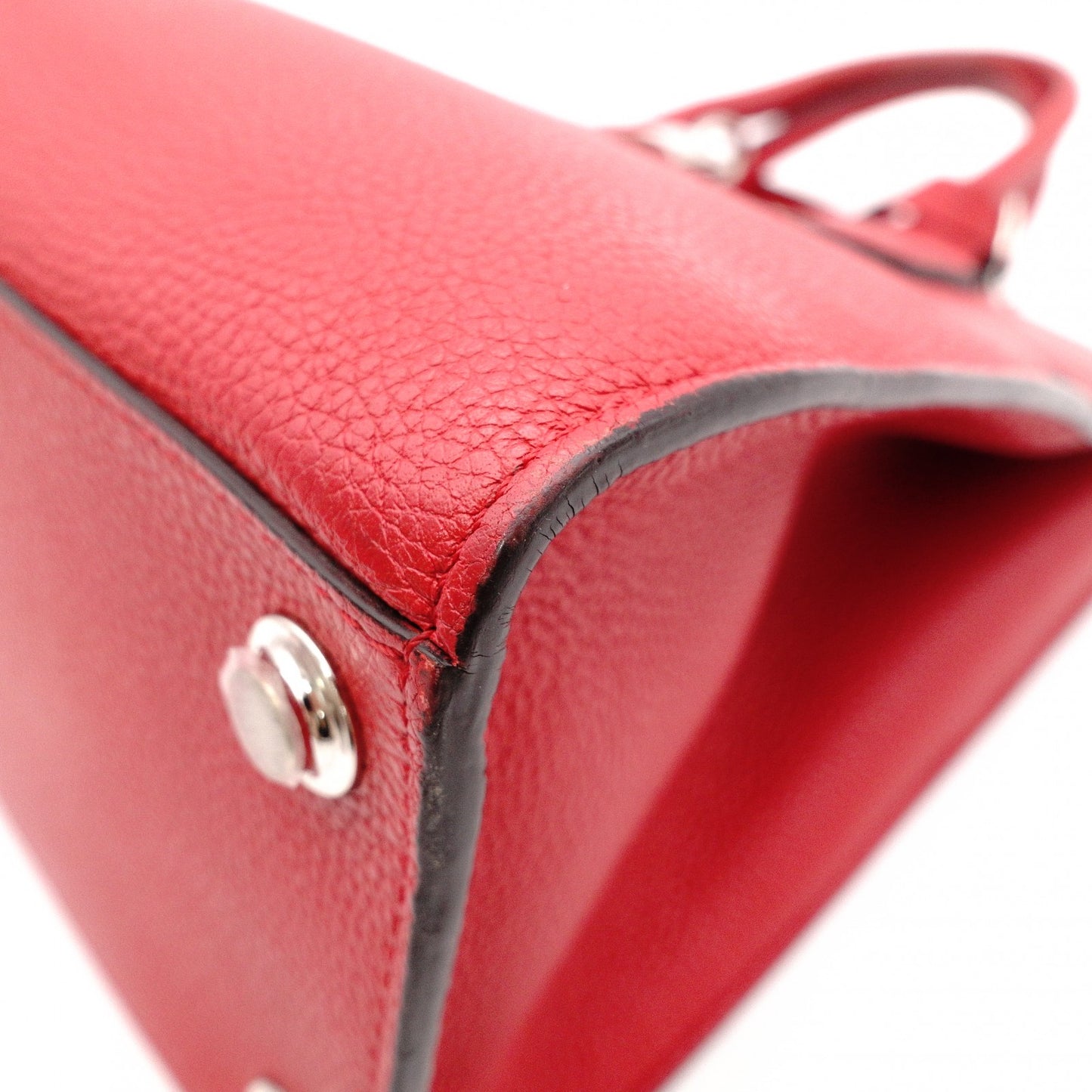 LOUIS VUITTON City Steamer PM Handbag, Leather, Red, 2-Way Shoulder Bag