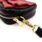 PRADA Ribbon Shoulder Bag, Leather, Black and Red with Gold Hardware