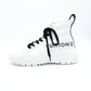 LOUIS VUITTON LV Squad Line High-Top Sneakers EU 37 Women's White × Black Leather 7-11-116