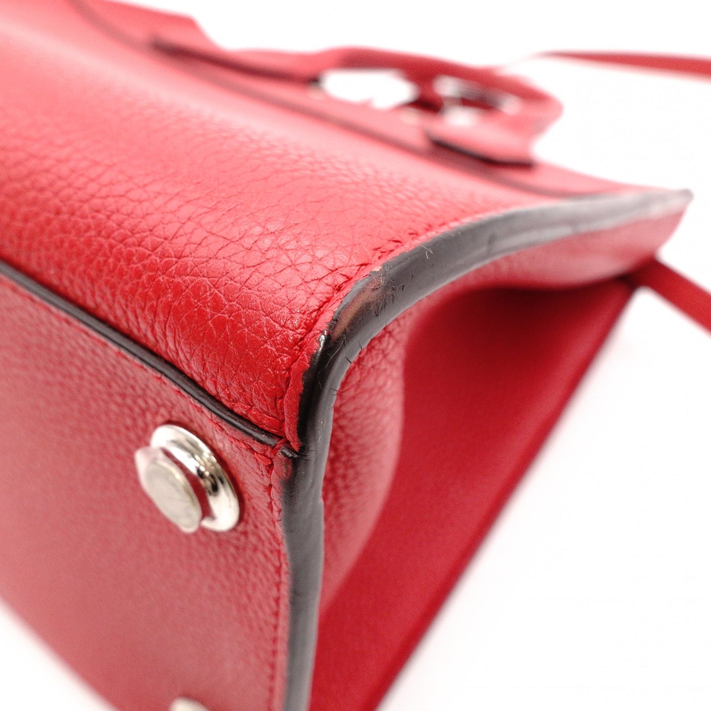 LOUIS VUITTON City Steamer PM Handbag, Leather, Red, 2-Way Shoulder Bag