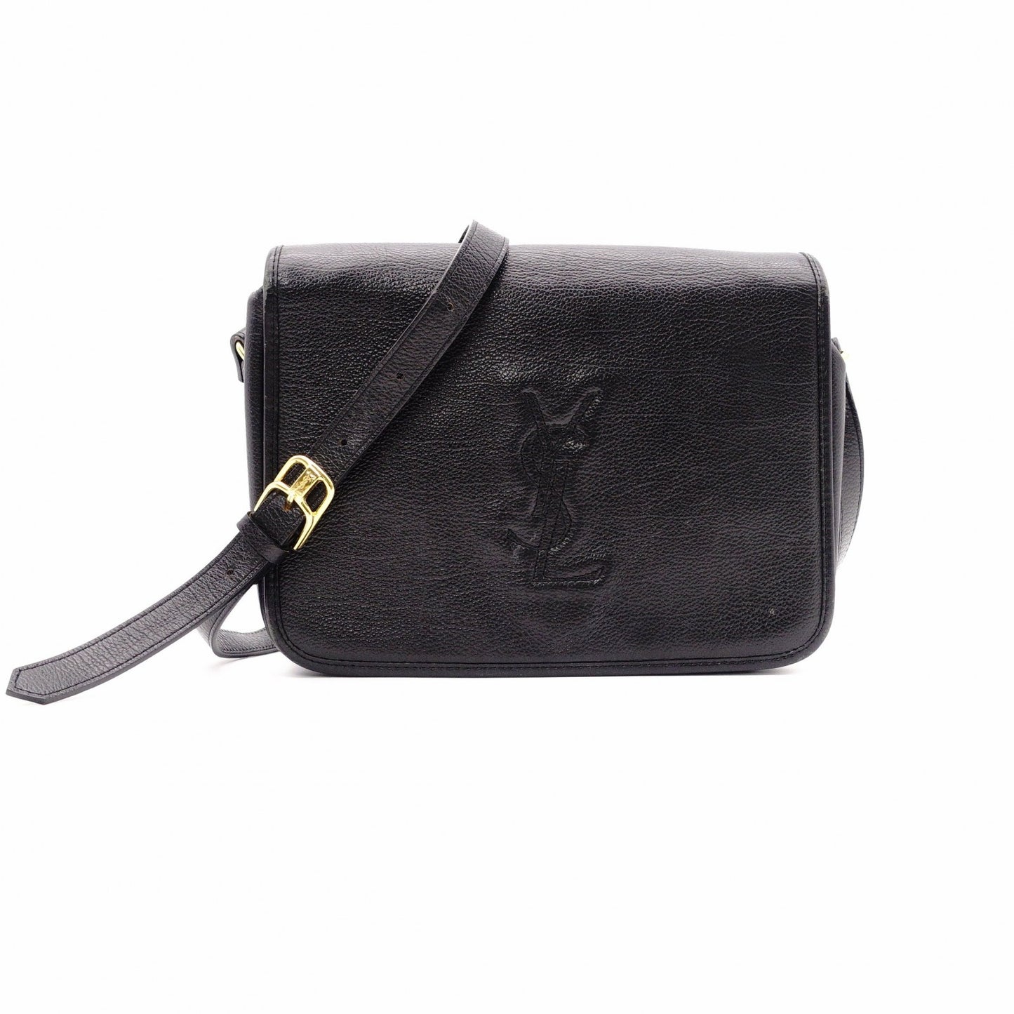 YVES SAINT LAURENT YSL Logo Stitch Cassandra Logo Shoulder Bag, Leather, Black