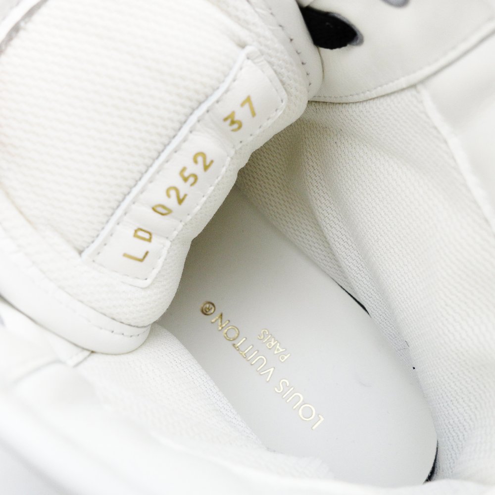 LOUIS VUITTON LV Squad Line High-Top Sneakers EU 37 Women's White × Black Leather 7-11-116