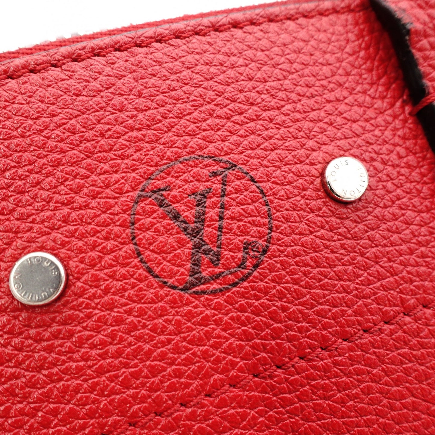 LOUIS VUITTON City Steamer PM Handbag, Leather, Red, 2-Way Shoulder Bag