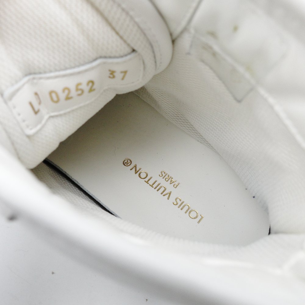 LOUIS VUITTON LV Squad Line High-Top Sneakers EU 37 Women's White × Black Leather 7-11-116