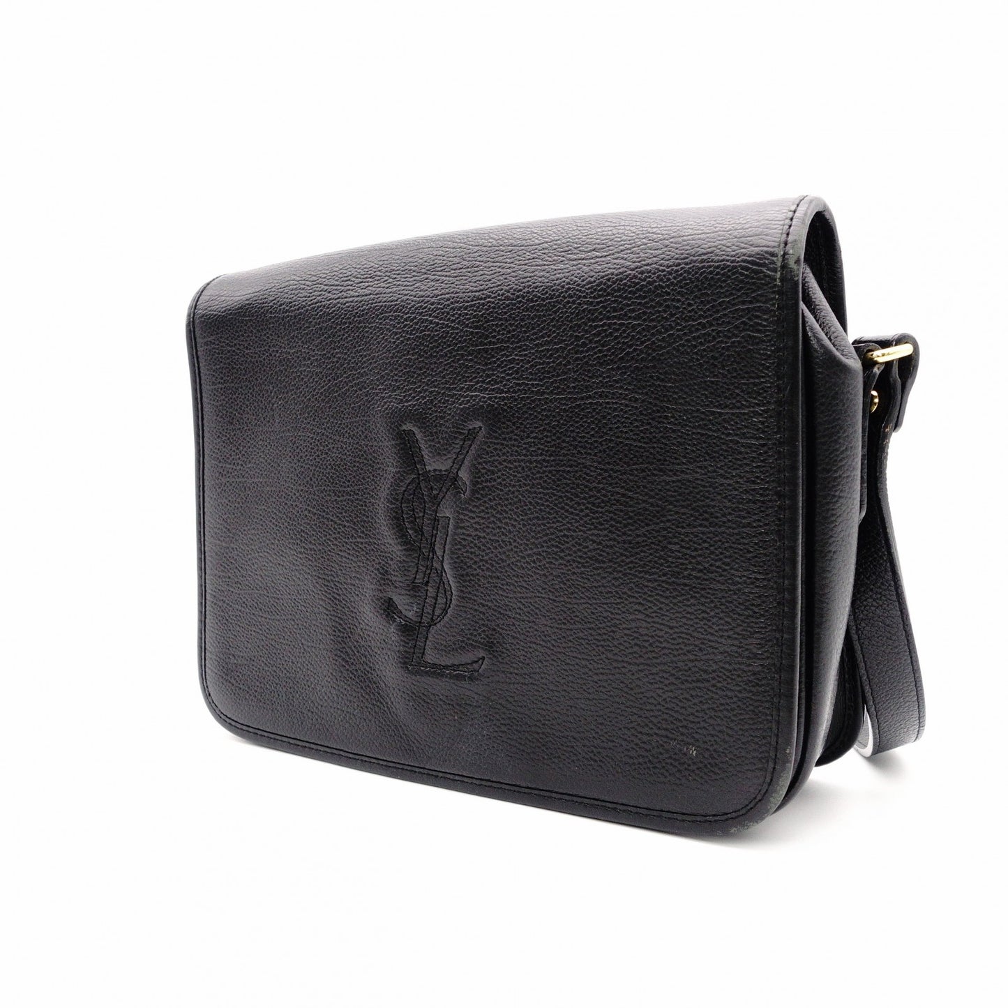 YVES SAINT LAURENT YSL Logo Stitch Cassandra Logo Shoulder Bag, Leather, Black