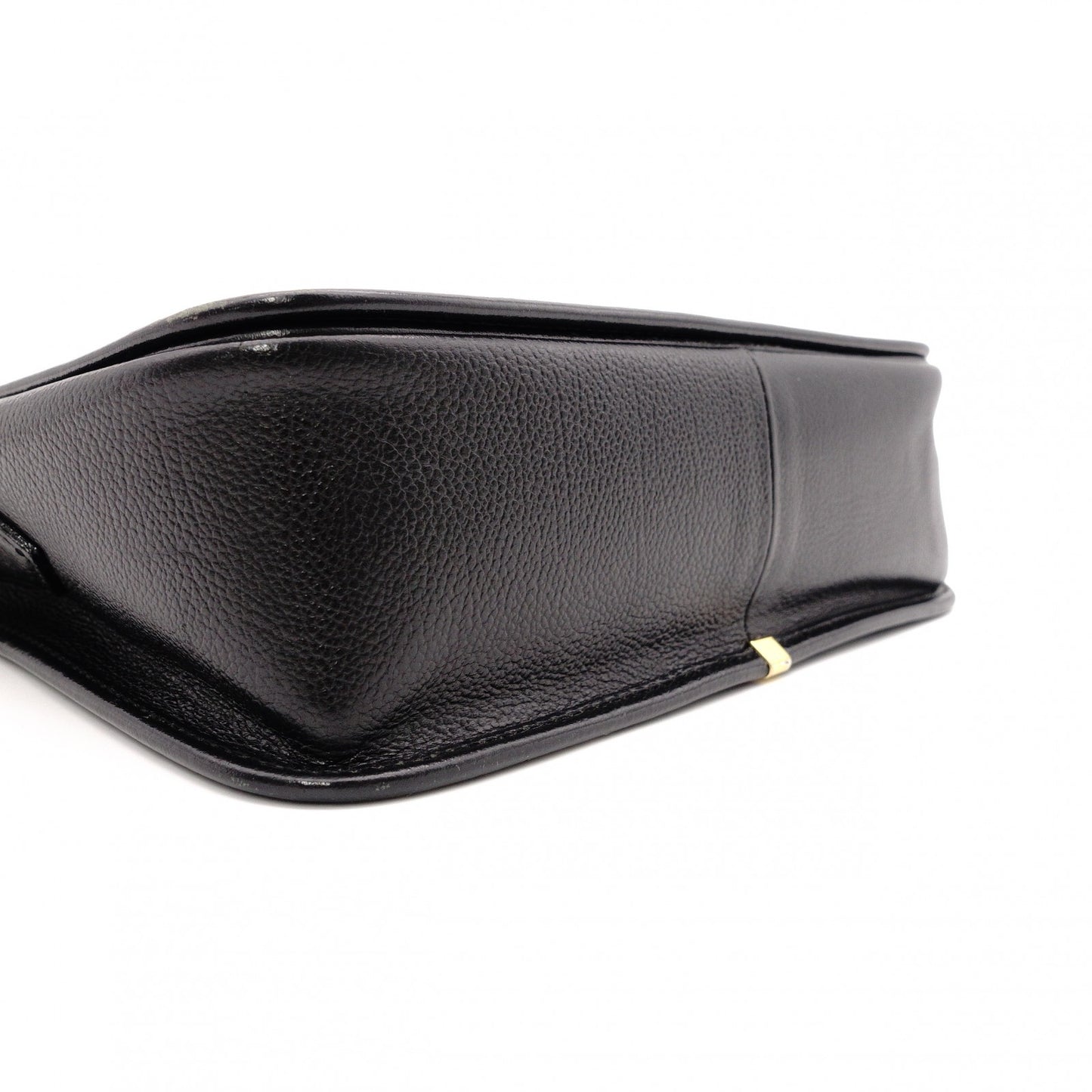 YVES SAINT LAURENT YSL Logo Stitch Cassandra Logo Shoulder Bag, Leather, Black
