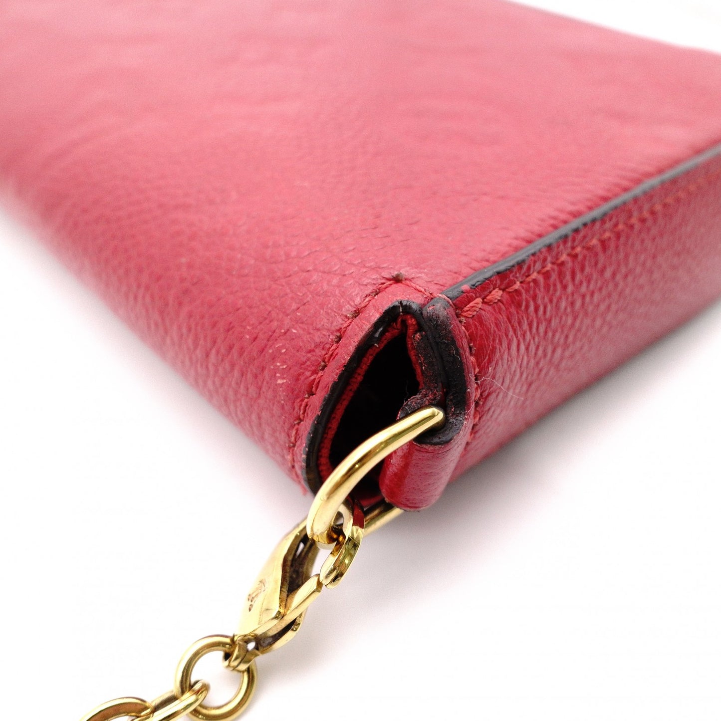 LOUIS VUITTON Pochette Félicie Monogram Anplant Shoulder Bag, Leather, Red