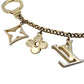 LOUIS VUITTON Bag Charm Key Ring Gold LV Logo M65111 7-12-369
