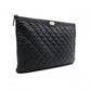CHANEL Caviar Skin Boy Chanel Clutch Bag, Leather with Gold Hardware