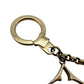 LOUIS VUITTON Bag Charm Key Ring Gold LV Logo M65111 7-12-369