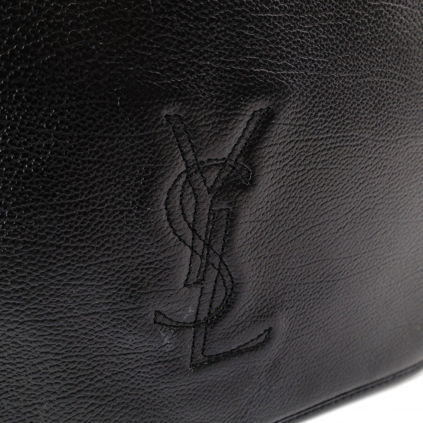 YVES SAINT LAURENT YSL Logo Stitch Cassandra Logo Shoulder Bag, Leather, Black