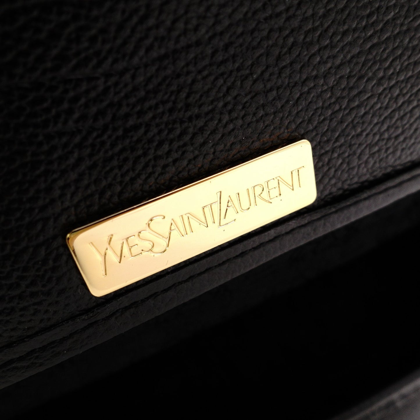 YVES SAINT LAURENT YSL Logo Stitch Cassandra Logo Shoulder Bag, Leather, Black