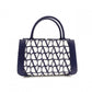 Valentino Garavani Twill Iconograph Handbag, Canvas, Navy, 2-Way, Logo