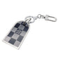 LOUIS VUITTON Bag Charm Key Ring Plate Silver Damier 7-12-253