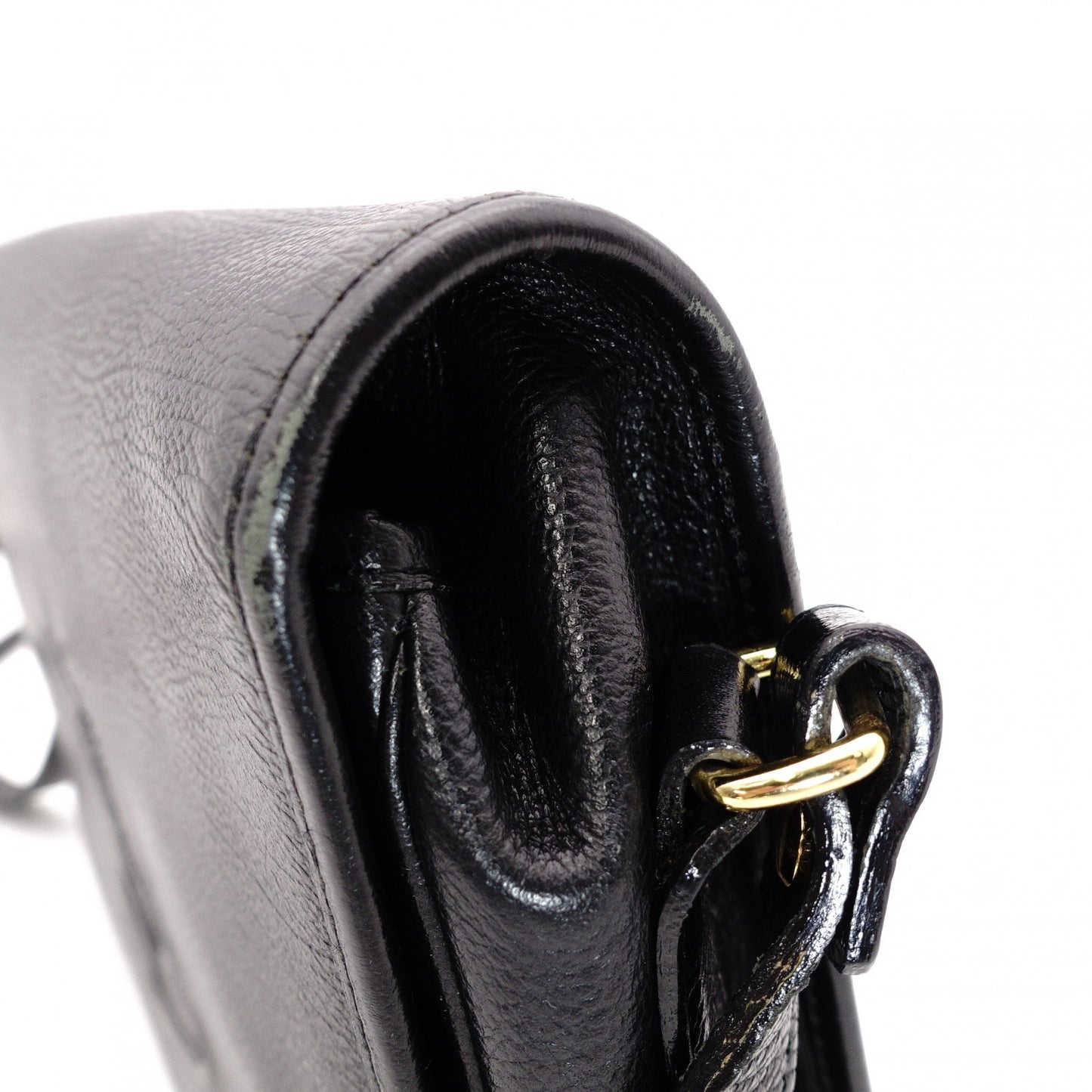 YVES SAINT LAURENT YSL Logo Stitch Cassandra Logo Shoulder Bag, Leather, Black