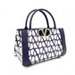 Valentino Garavani Twill Iconograph Handbag, Canvas, Navy, 2-Way, Logo