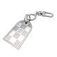 LOUIS VUITTON Bag Charm Key Ring Plate Silver Damier 7-12-253