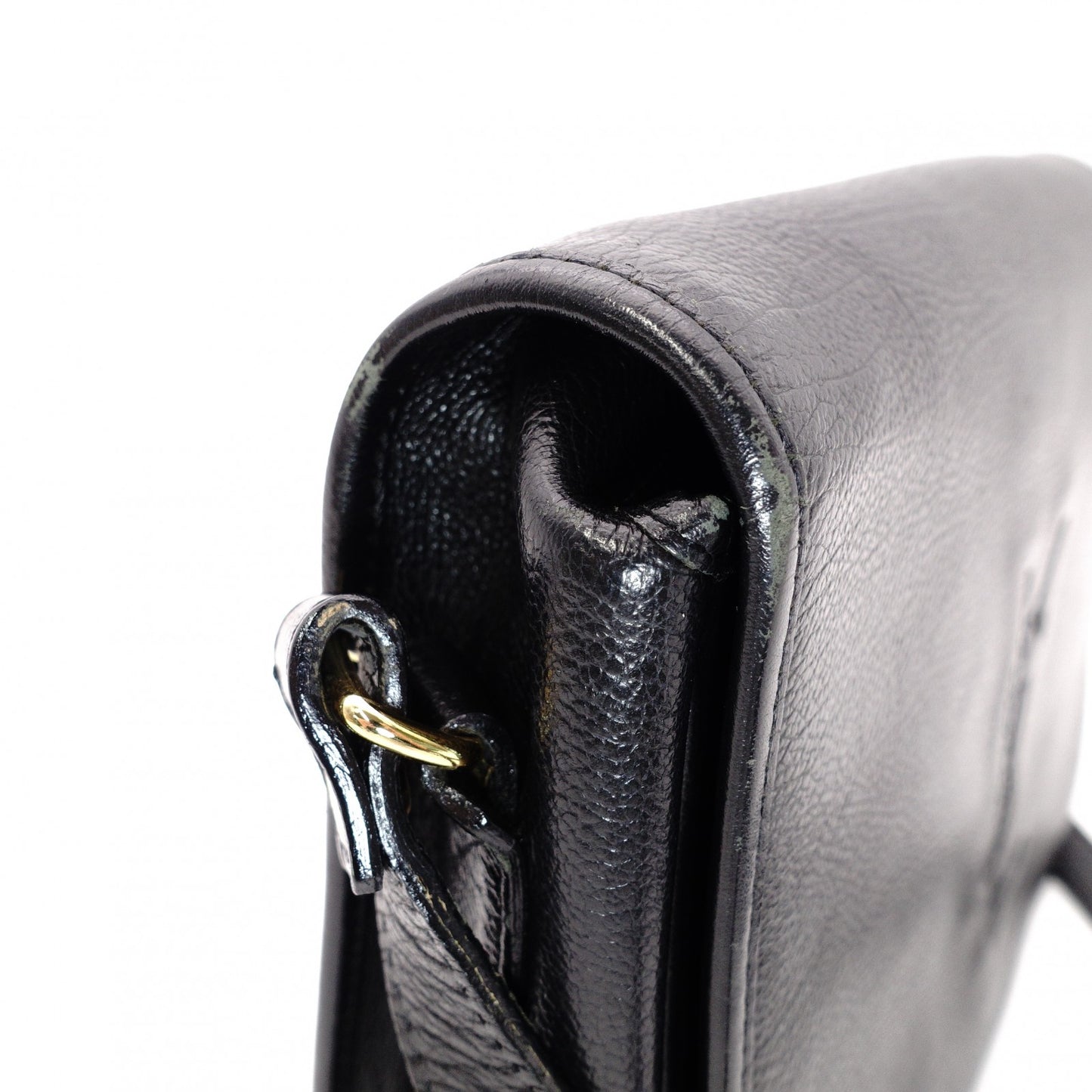 YVES SAINT LAURENT YSL Logo Stitch Cassandra Logo Shoulder Bag, Leather, Black