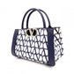 Valentino Garavani Twill Iconograph Handbag, Canvas, Navy, 2-Way, Logo