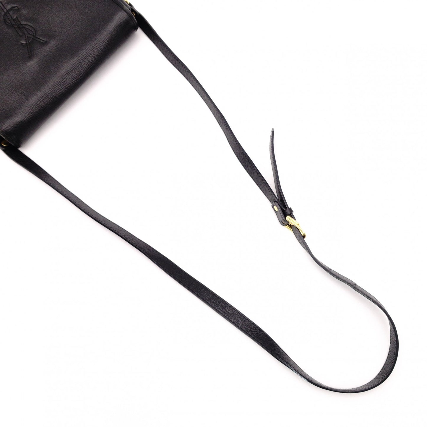 YVES SAINT LAURENT YSL Logo Stitch Cassandra Logo Shoulder Bag, Leather, Black