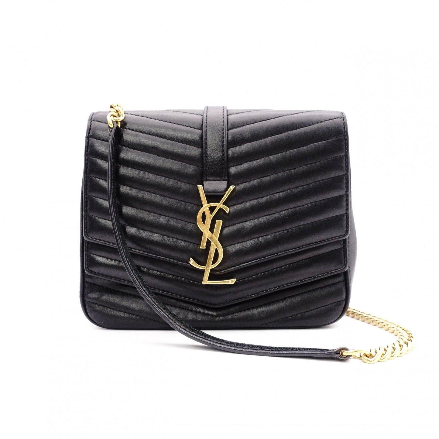 SAINT LAURENT Chain Shoulder Bag, Sulpis Shoulder Bag, Leather, Black