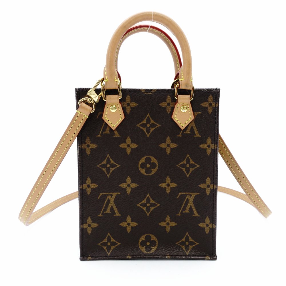 LOUIS VUITTON Petite Sac Plat Monogram Canvas M81295 2-Way Crossbody Shoulder Bag 7-12-650