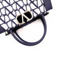 Valentino Garavani Twill Iconograph Handbag, Canvas, Navy, 2-Way, Logo