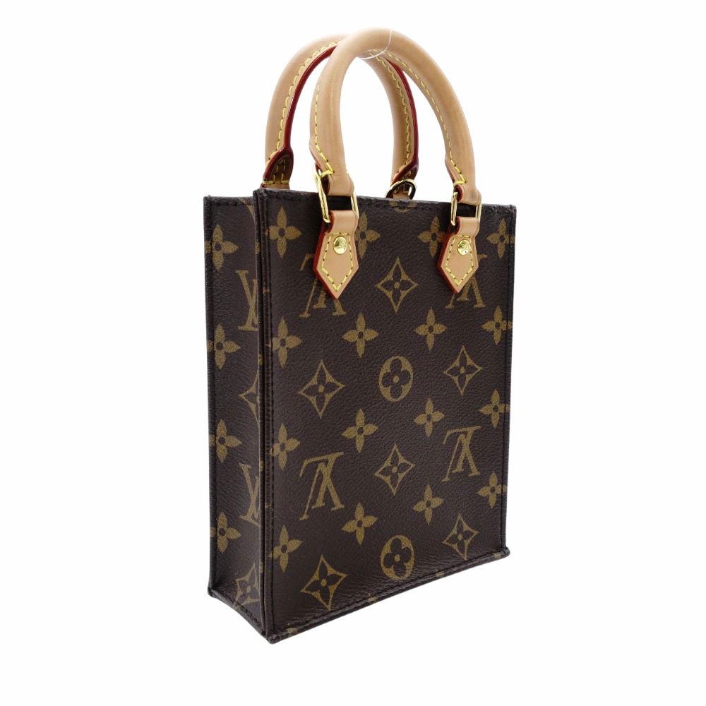 LOUIS VUITTON Petite Sac Plat Monogram Canvas M81295 2-Way Crossbody Shoulder Bag 7-12-650