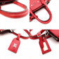 LOUIS VUITTON City Steamer PM Handbag, Leather, Red, 2-Way Shoulder Bag