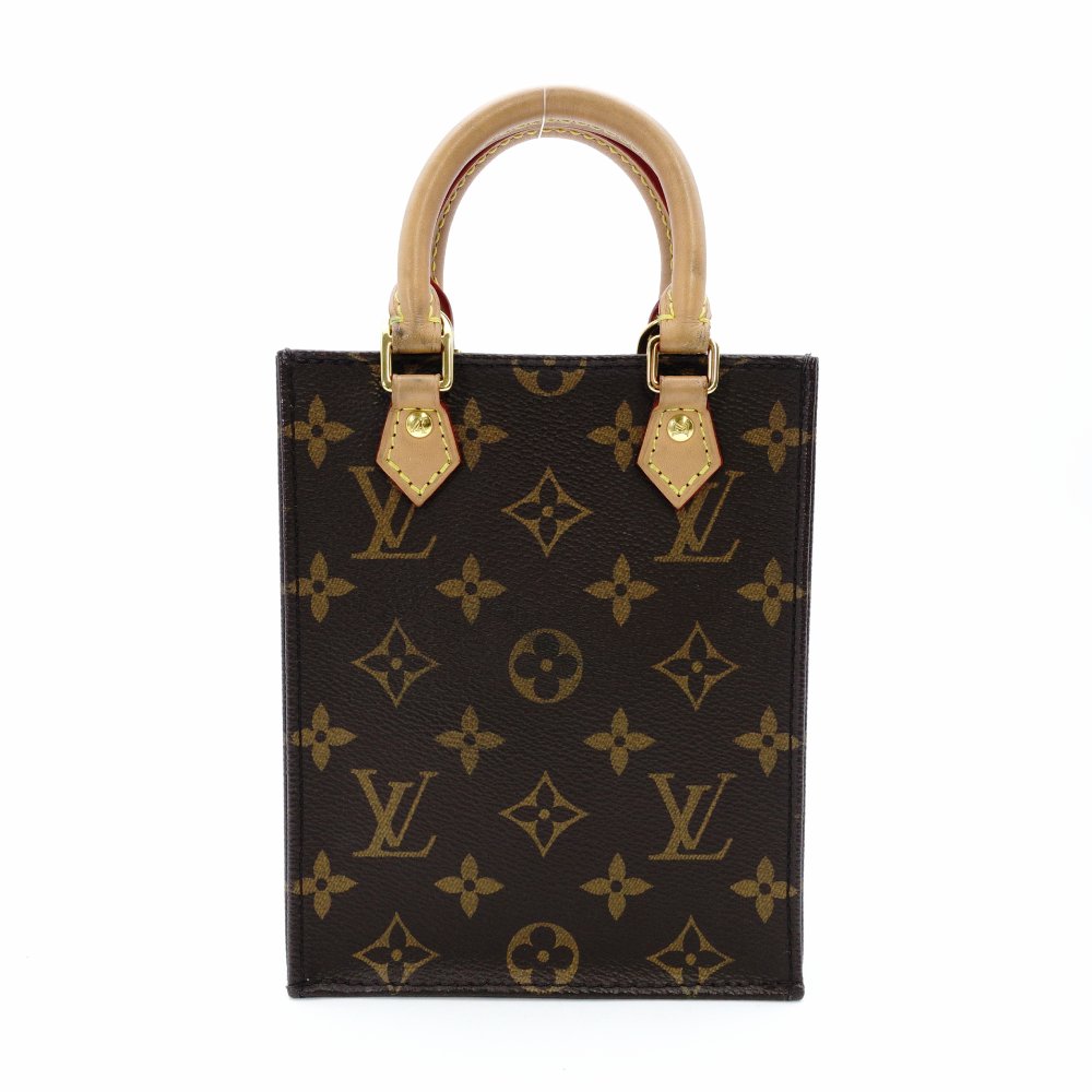 LOUIS VUITTON Petite Sac Plat Monogram Canvas M81295 2-Way Crossbody Shoulder Bag 7-12-650