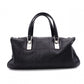 CHANEL Lambskin Chocolate Bar Mini Boston Shoulder Bag, Leather, Black, Silver Hardware