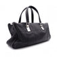 CHANEL Lambskin Chocolate Bar Mini Boston Shoulder Bag, Leather, Black, Silver Hardware