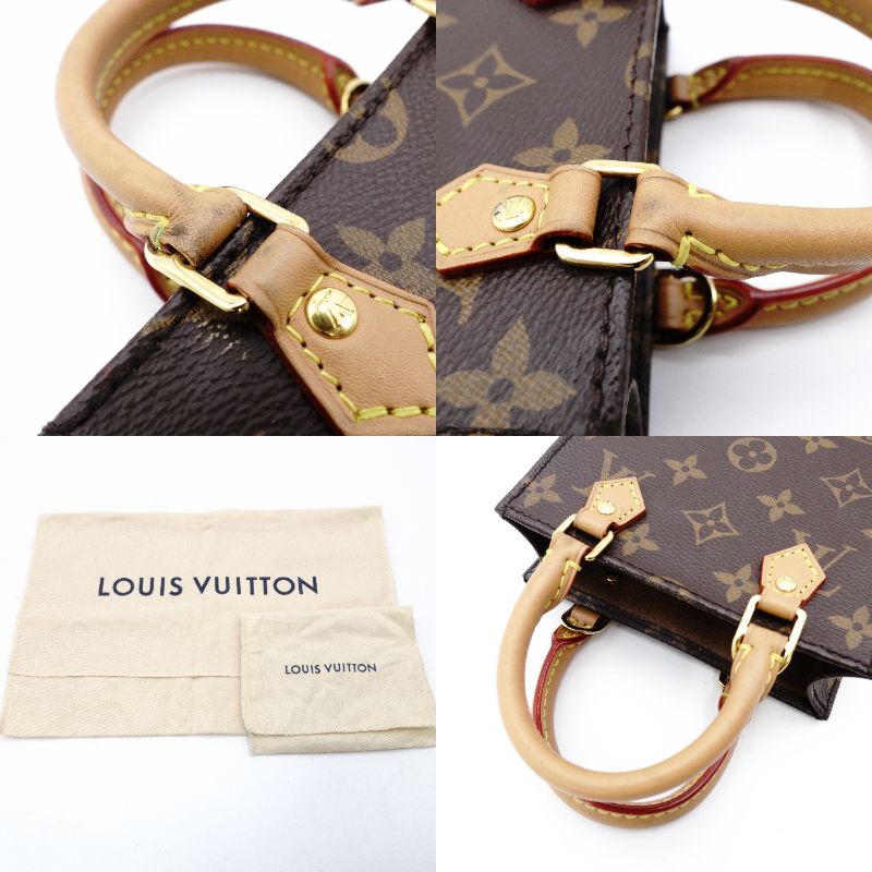LOUIS VUITTON Petite Sac Plat Monogram Canvas M81295 2-Way Crossbody Shoulder Bag 7-12-650