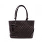 CHANEL Cambon Line Tote Bag with CC Logo, Brown with Silver Hardware, Women's