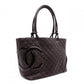 CHANEL Cambon Line Tote Bag with CC Logo, Brown with Silver Hardware, Women's
